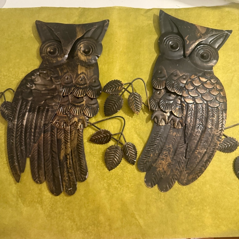 Vintage Rustic Brown Owl Wall Decor